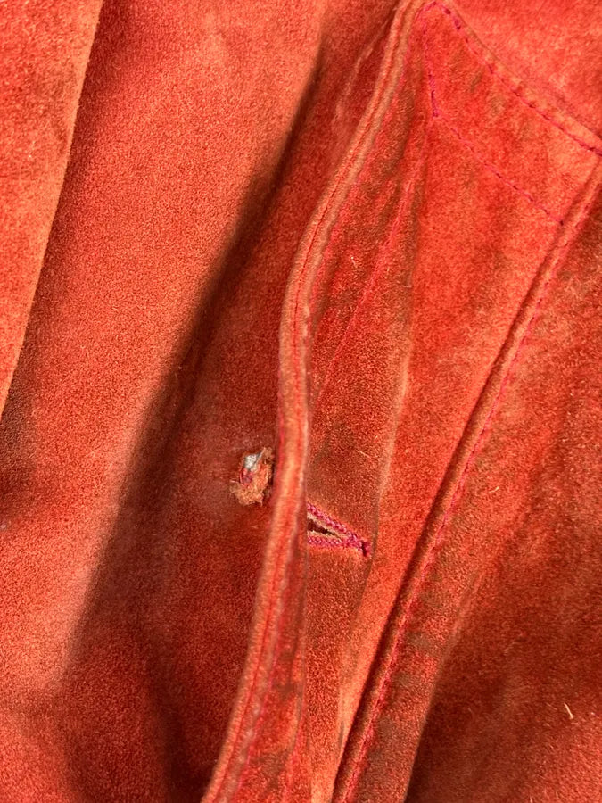 1990s CP Company Red Suede Leather Jacket vgWcBFT 6