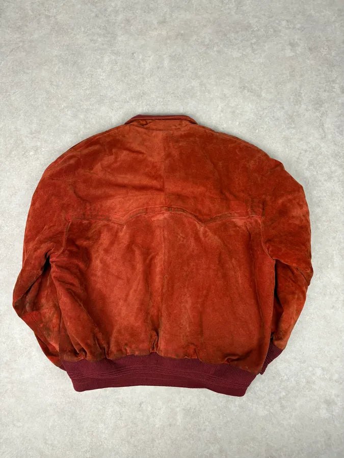 1990s CP Company Red Suede Leather Jacket vgWcBFT 7