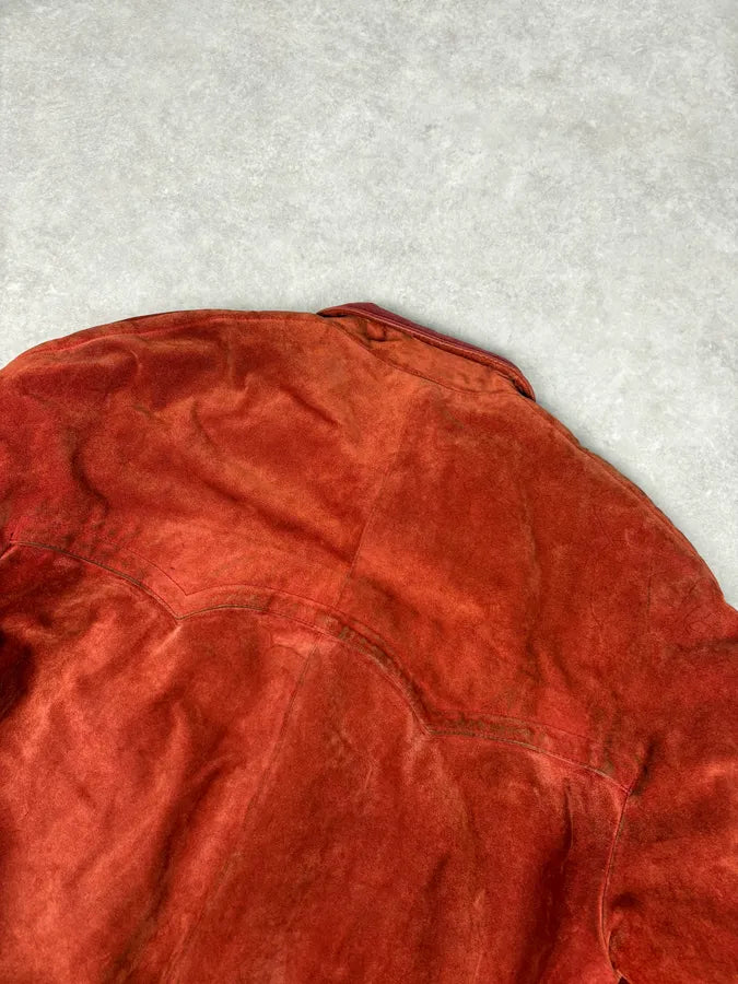 1990s CP Company Red Suede Leather Jacket vgWcBFT 8