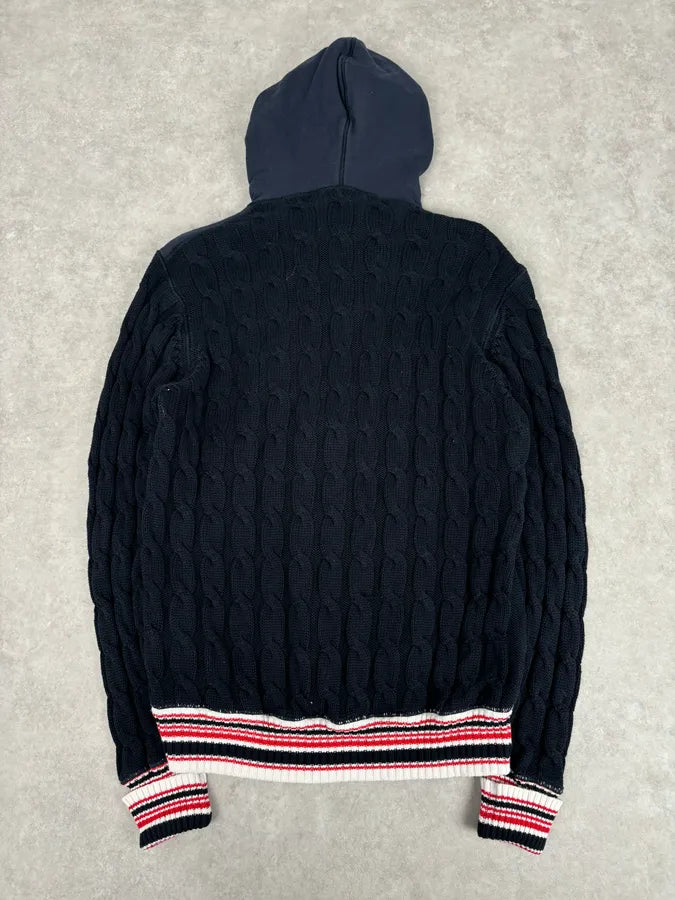 2000s Dolce & Gabbana Navy Hybeid Striped Zip-Up Hoodie gnnxiZL 4