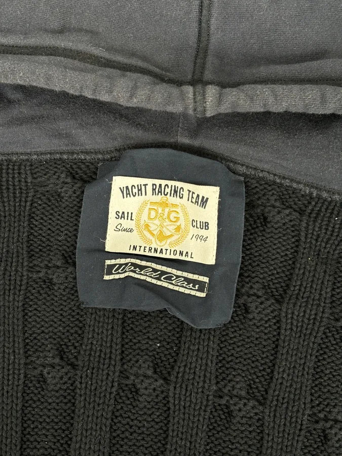 2000s Dolce & Gabbana Navy Hybeid Striped Zip-Up Hoodie gnnxiZL 10