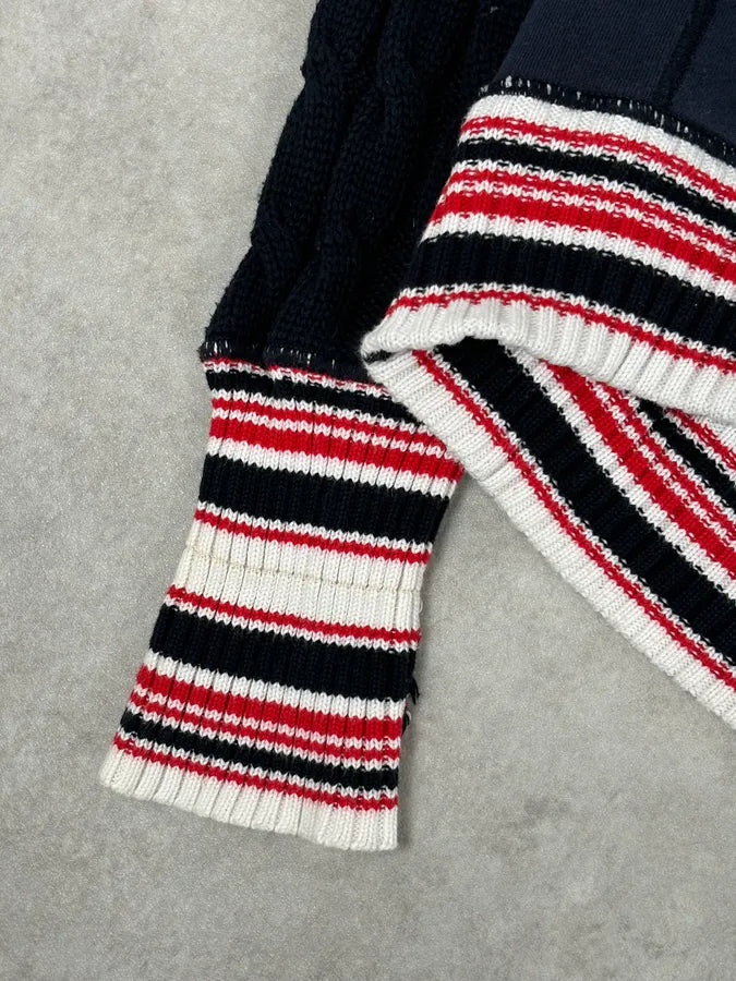 2000s Dolce & Gabbana Navy Hybeid Striped Zip-Up Hoodie gnnxiZL 7