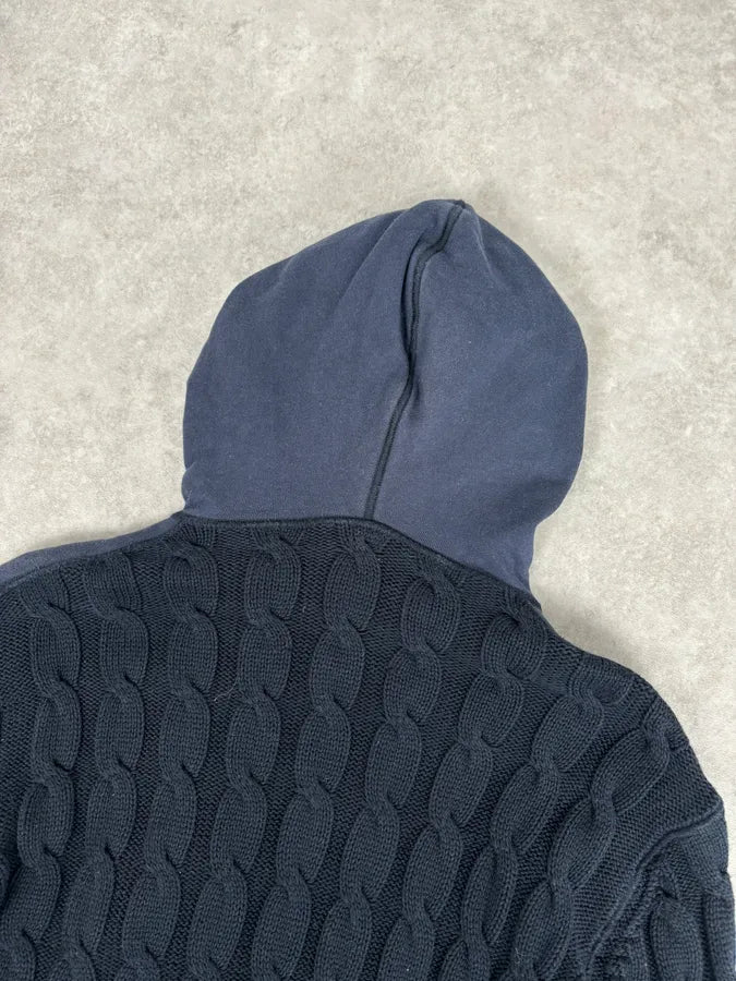 2000s Dolce & Gabbana Navy Hybeid Striped Zip-Up Hoodie gnnxiZL 5