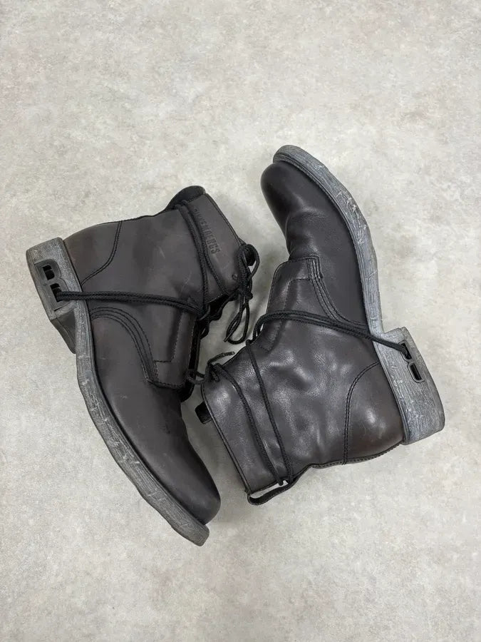 1990s Dirk Bikkembergs B-Laced Brown Combat Boots DDkfhXC 5