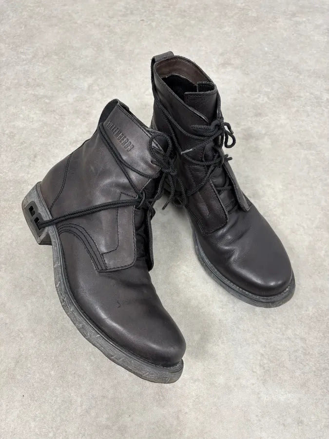 1990s Dirk Bikkembergs B-Laced Brown Combat Boots DDkfhXC 4