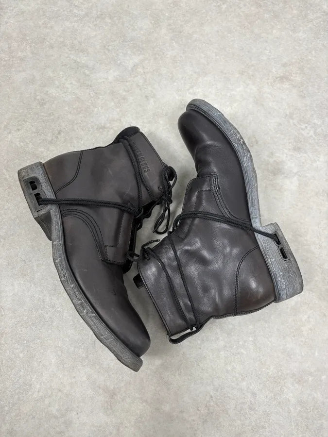 1990s Dirk Bikkembergs B-Laced Brown Combat Boots DDkfhXC 5