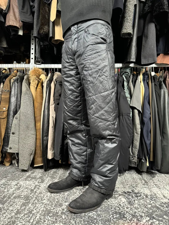 1990s Dirk Bikkembergs Padded Black Panelled Pants ZNnqTSA 1