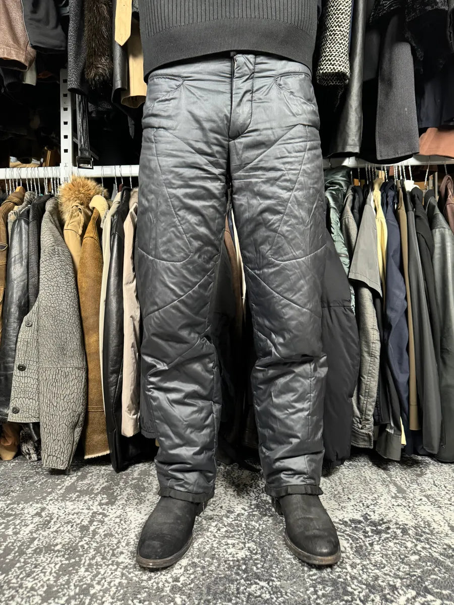 1990s Dirk Bikkembergs Padded Black Panelled Pants ZNnqTSA 0