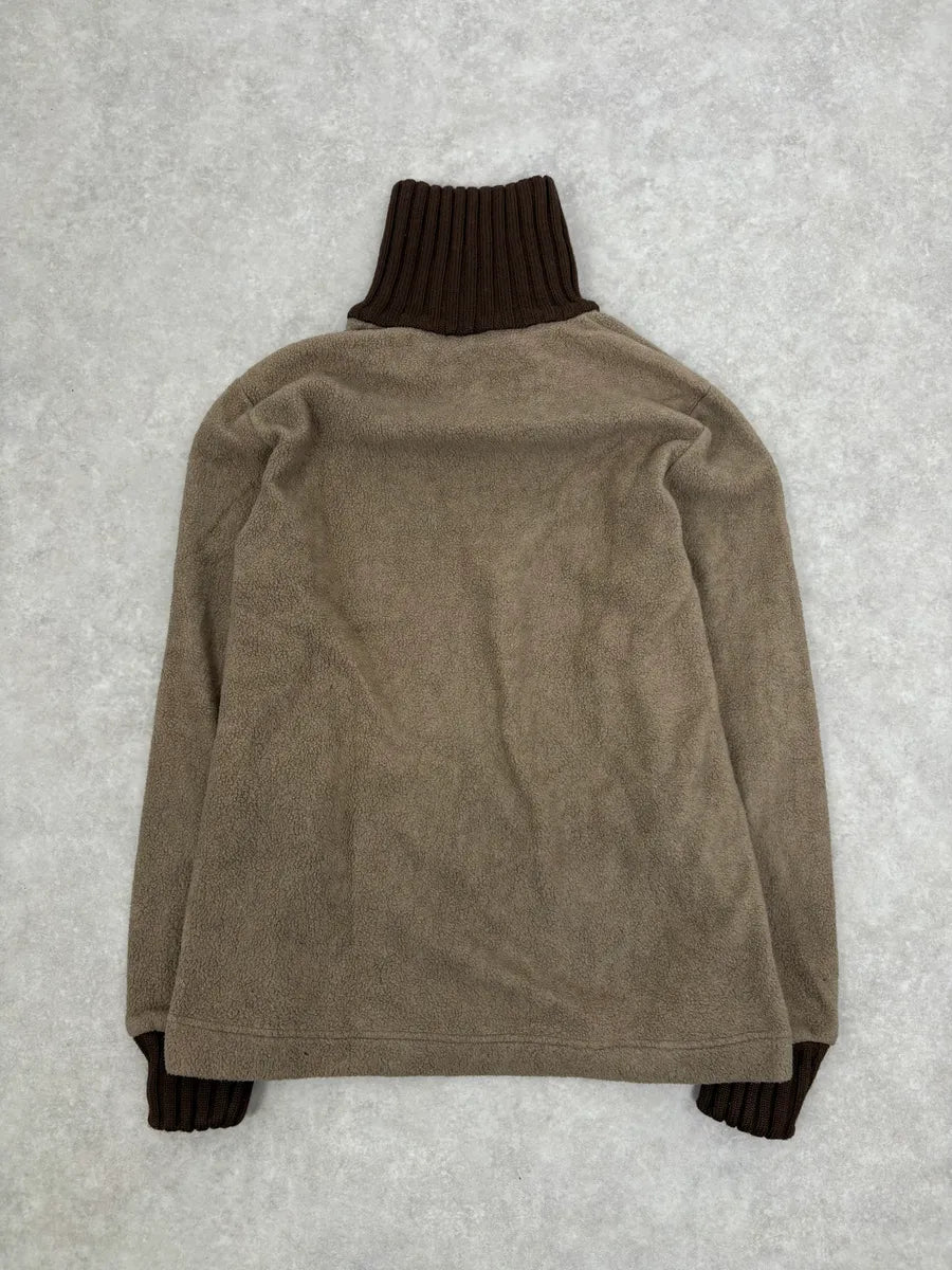 1990s Dolce & Gabbana Beige Fleece Striped Collar Sweater hgKiRHs 7