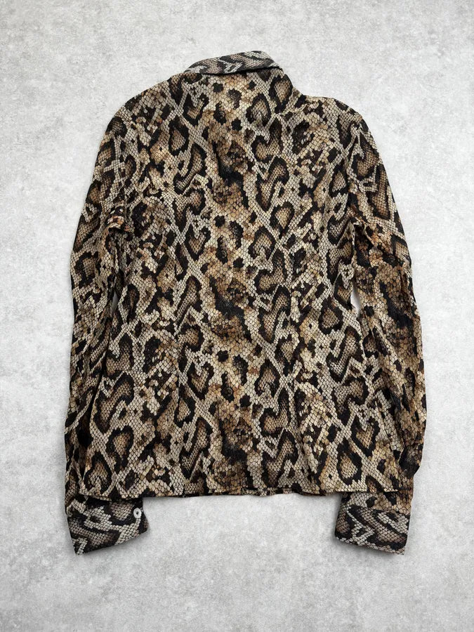 1990s Dolce & Gabbana Beige Python Print Shirt hWCgHYH 1