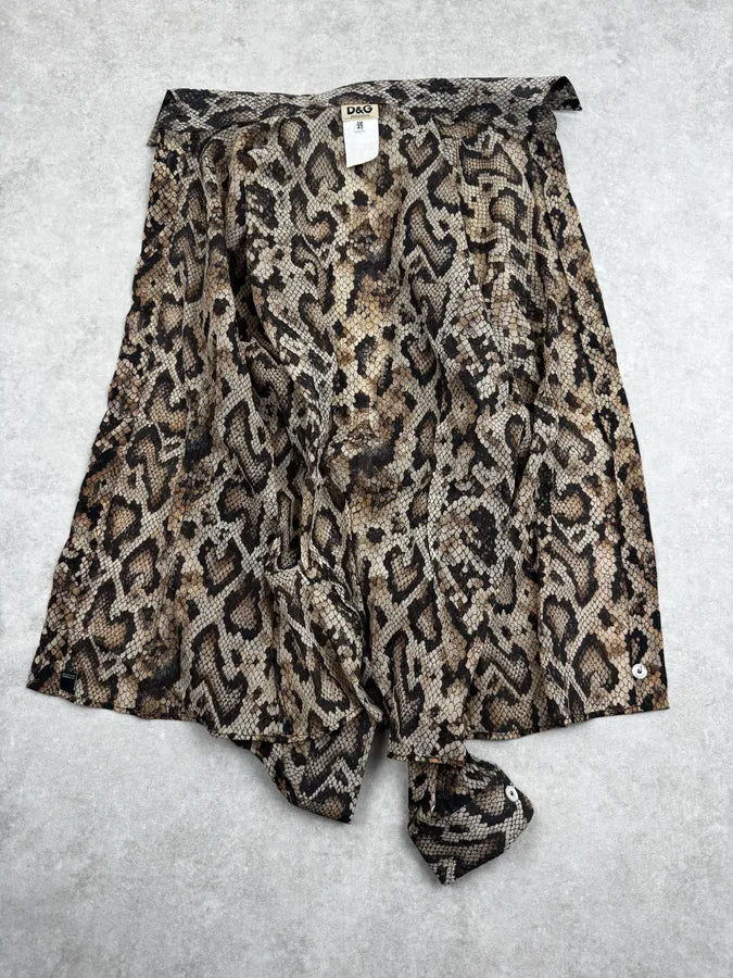 1990s Dolce & Gabbana Beige Python Print Shirt hWCgHYH 6