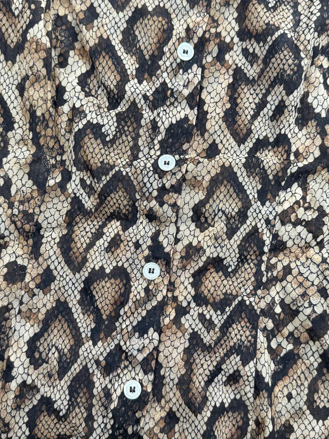 1990s Dolce & Gabbana Beige Python Print Shirt hWCgHYH 7