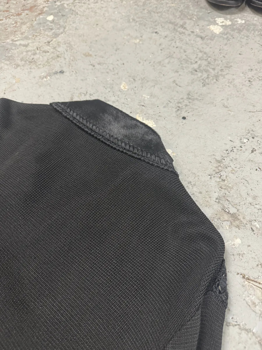 1990s Dolce & Gabbana Black Hybrid Pony Hair Leather Jacket (L) 10