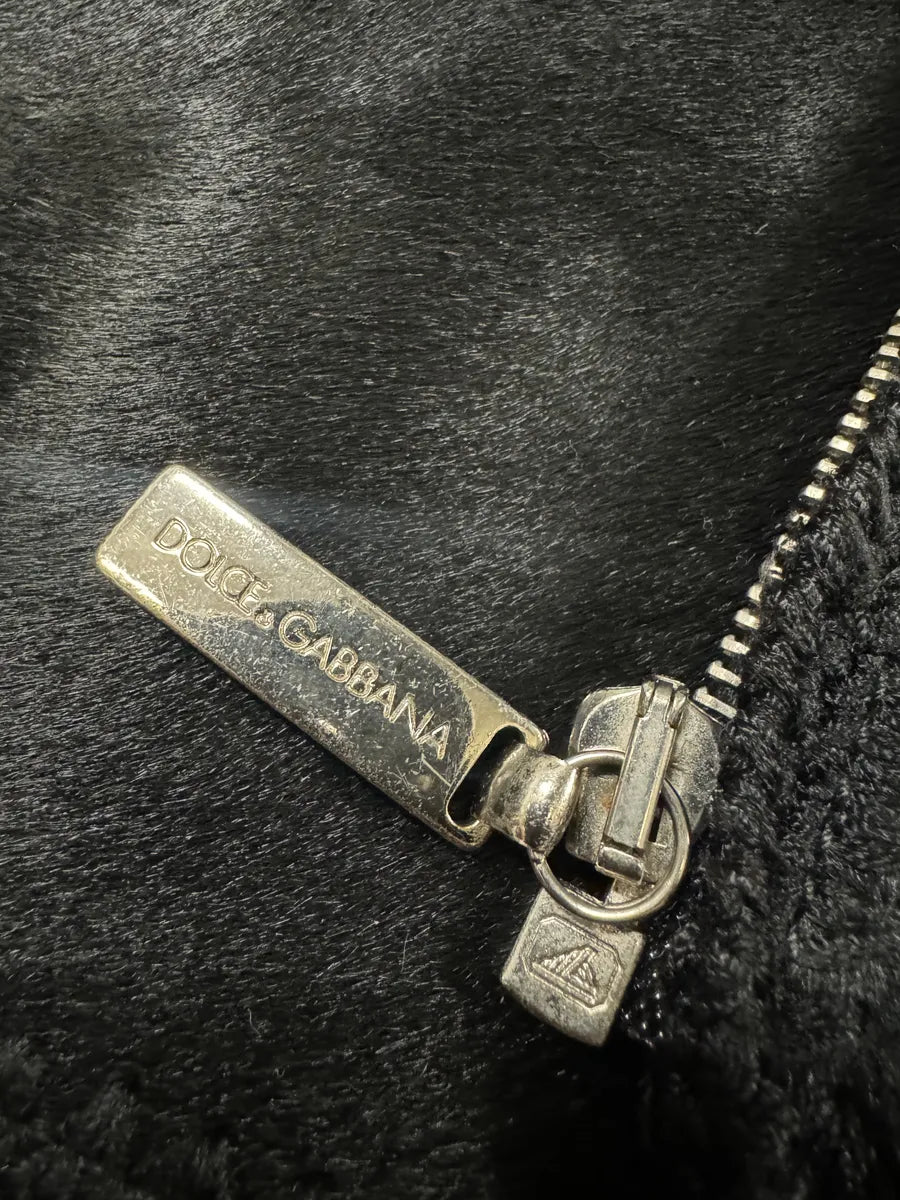 1990s Dolce & Gabbana Black Hybrid Pony Hair Leather Jacket (L) 11