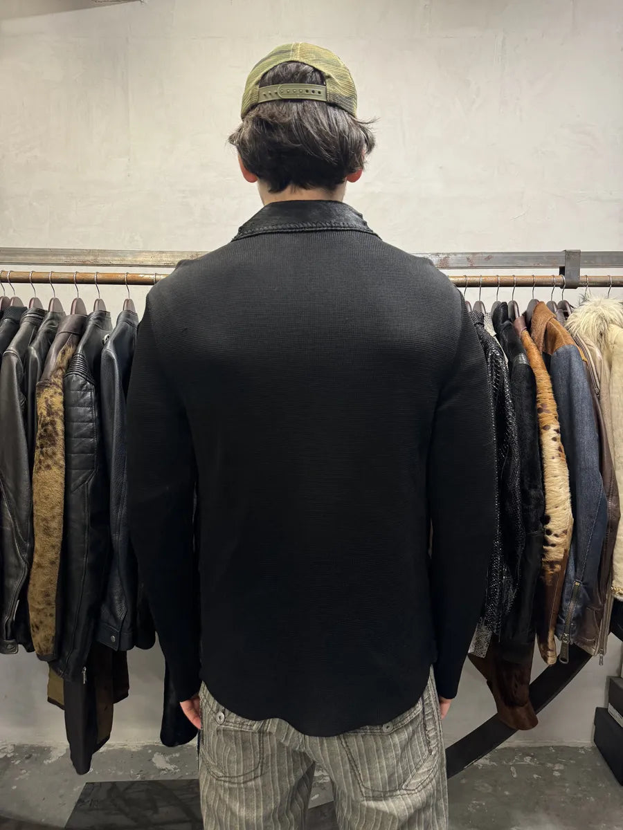 1990s Dolce & Gabbana Black Hybrid Pony Hair Leather Jacket (L) 3