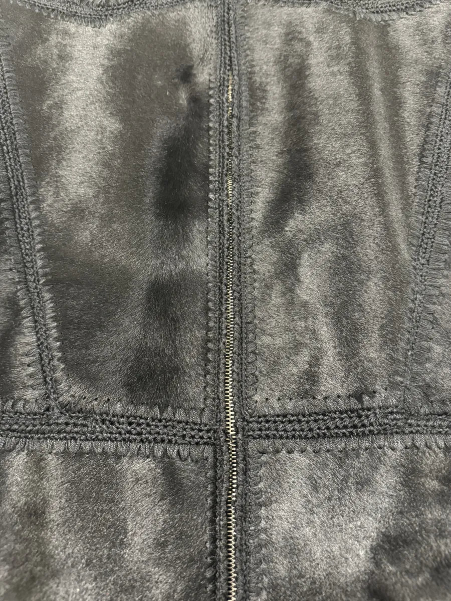 1990s Dolce & Gabbana Black Hybrid Pony Hair Leather Jacket (L) 4