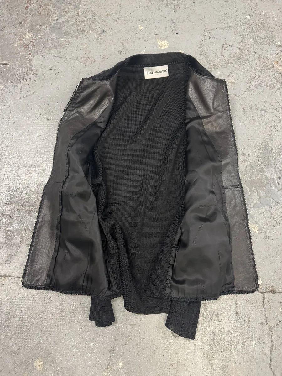 1990s Dolce & Gabbana Black Hybrid Pony Hair Leather Jacket vyEfvEN 7