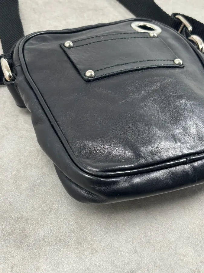 AW2005 Dolce & Gabbana Black Leather Logo Crossbody Bag MlgMODM 8