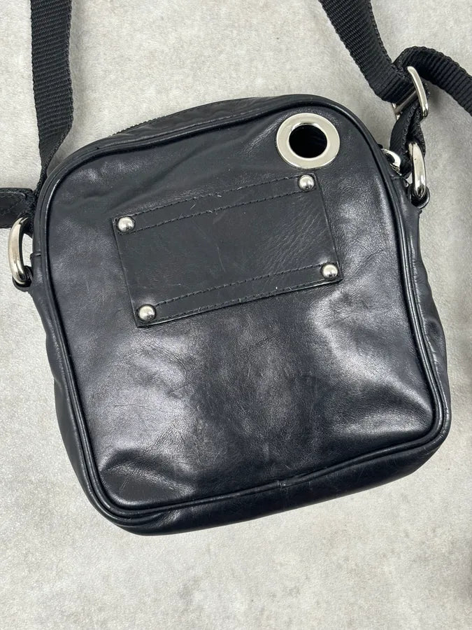 AW2005 Dolce & Gabbana Black Leather Logo Crossbody Bag MlgMODM 9