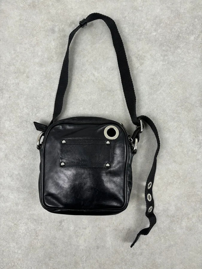 AW2005 Dolce & Gabbana Black Leather Logo Crossbody Bag MlgMODM 6