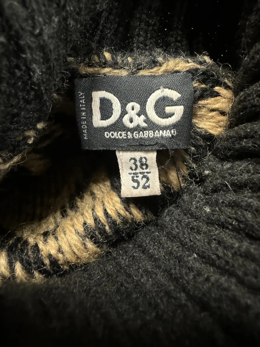 1990s Dolce & Gabbana Black Mozaic Wool Turtleneck AXZedgP 11