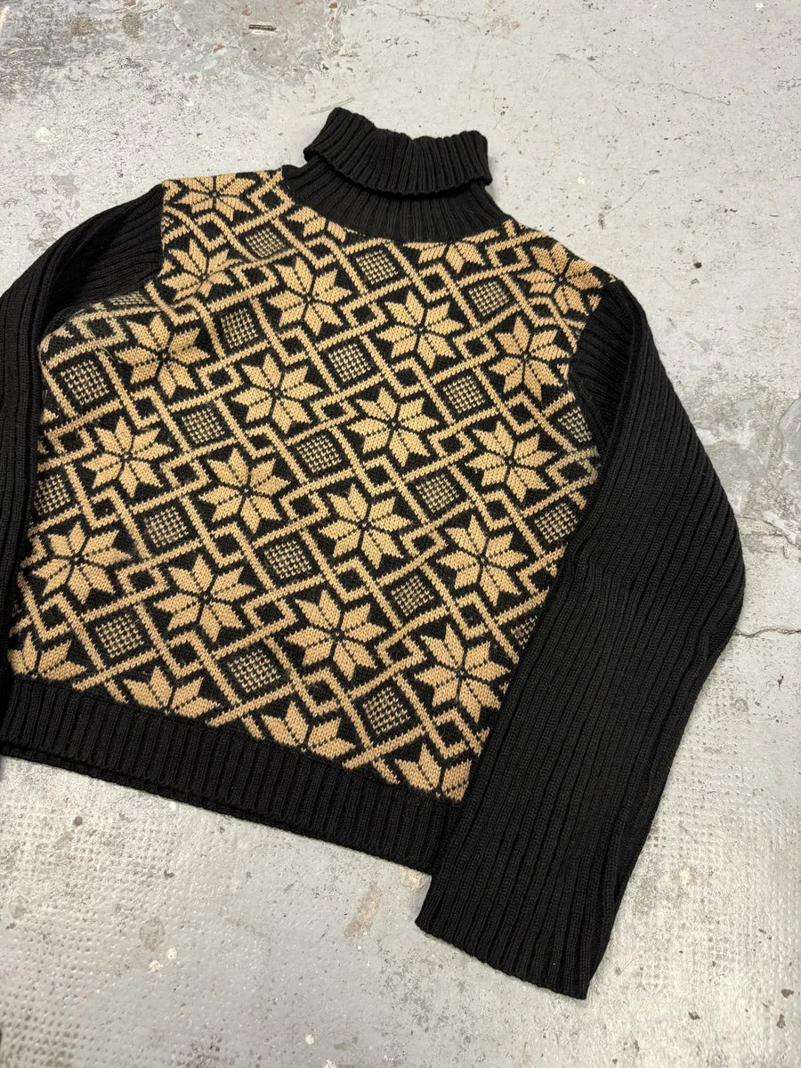 1990s Dolce & Gabbana Black Mozaic Wool Turtleneck AXZedgP 8