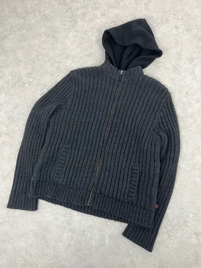 1990s Dolce & Gabbana Grey Wool Hooded Zip-up Sweater NvdtfgM 3