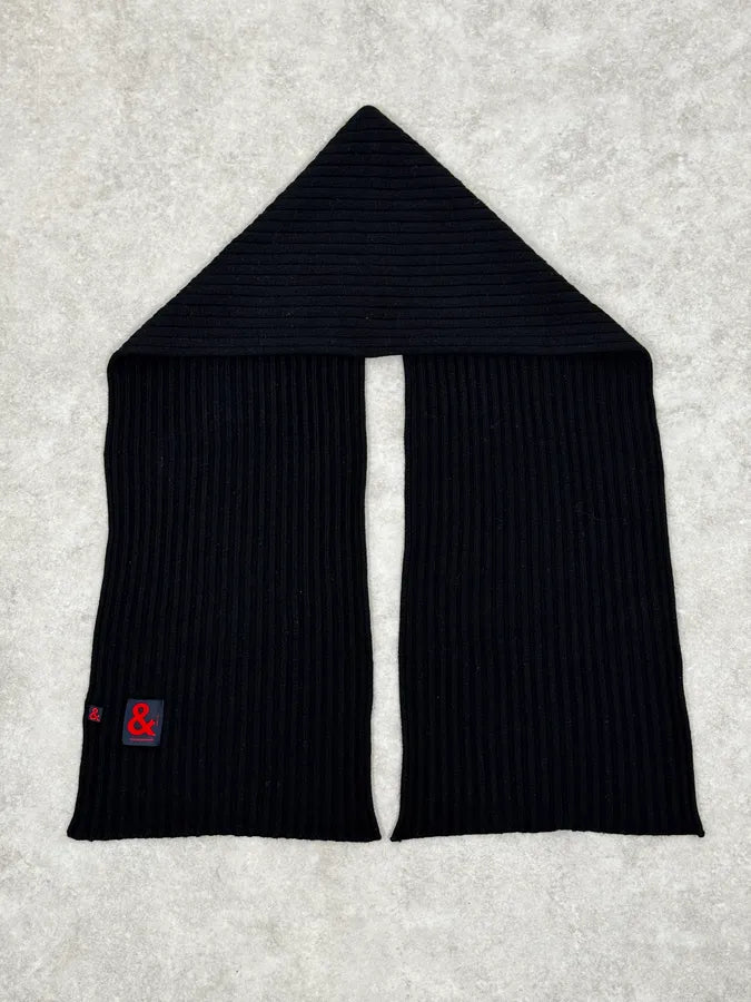 1990s Dolce & Gabbana Black Wool Scarf KLQjSbT 0