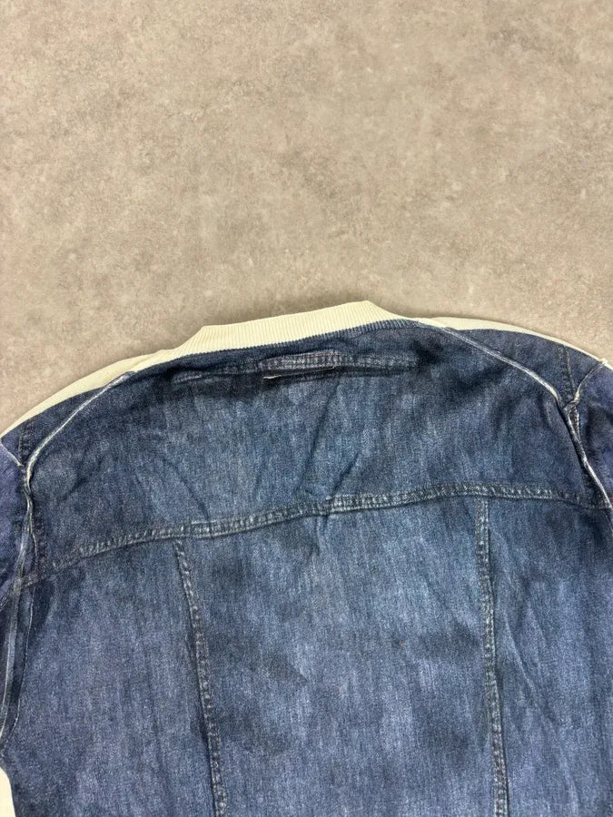 SS2010 Dolce & Gabbana Blue Denim Trompe-loeil V Neck Sweater dxkZsTZ 5