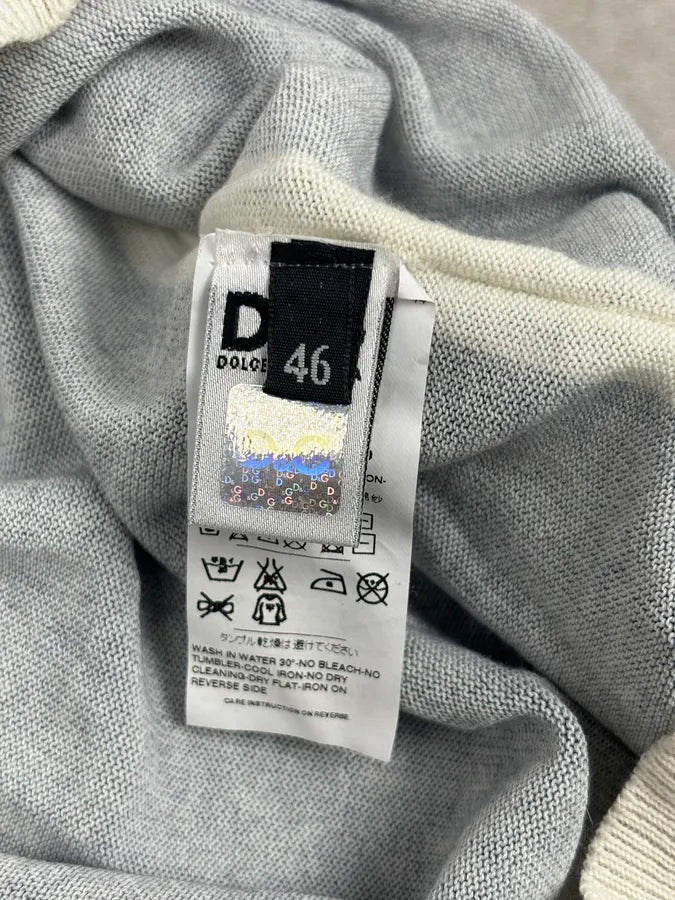 SS2010 Dolce & Gabbana Blue Denim Trompe-loeil V Neck Sweater dxkZsTZ 10