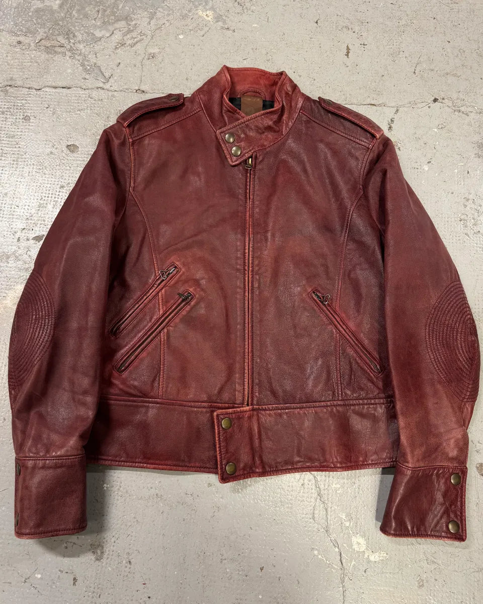 1990s Dolce & Gabbana Bordeaux Premium Leather Jacket (L) 0