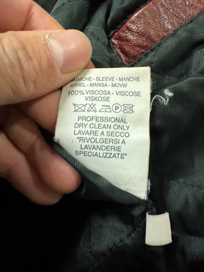 1990s Dolce & Gabbana Bordeaux Premium Leather Jacket (L) 10