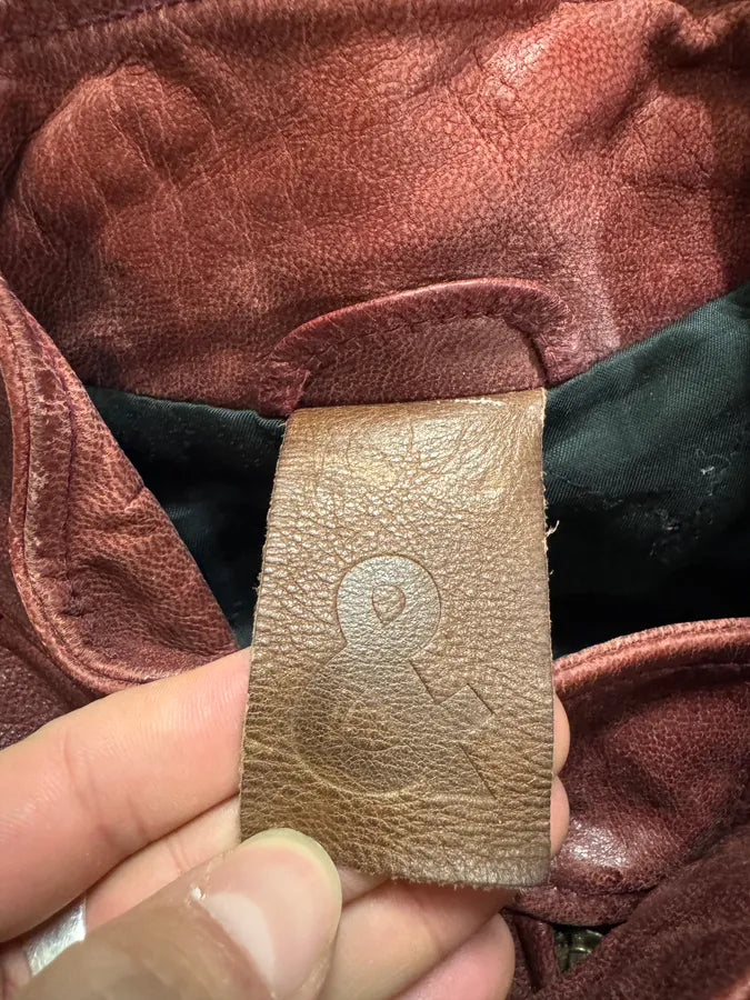 1990s Dolce & Gabbana Bordeaux Premium Leather Jacket (L) 12