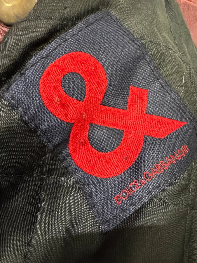 1990s Dolce & Gabbana Bordeaux Premium Leather Jacket (L) 13