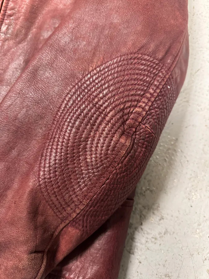 1990s Dolce & Gabbana Bordeaux Premium Leather Jacket (L) 5