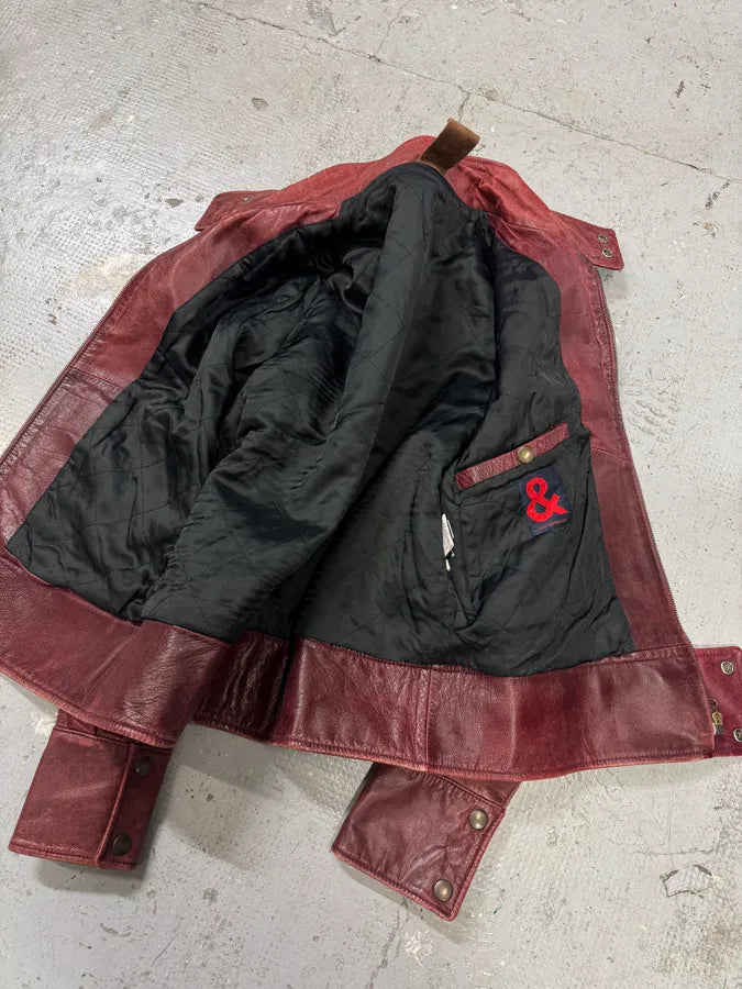 1990s Dolce & Gabbana Bordeaux Premium Leather Jacket (L) 9