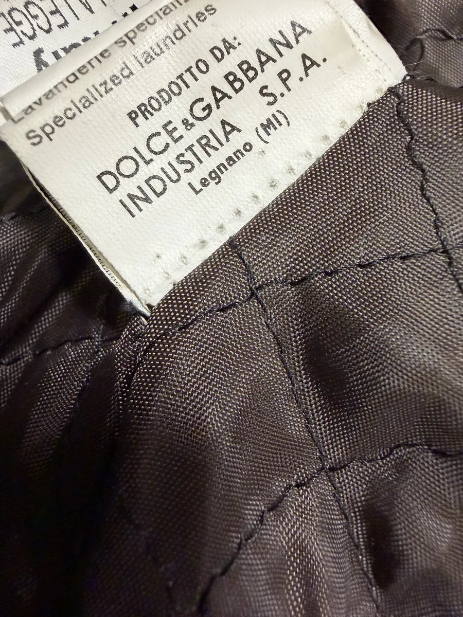 1990s Dolce & Gabbana Brown Leather Blazer Jacket SFRMuya 11