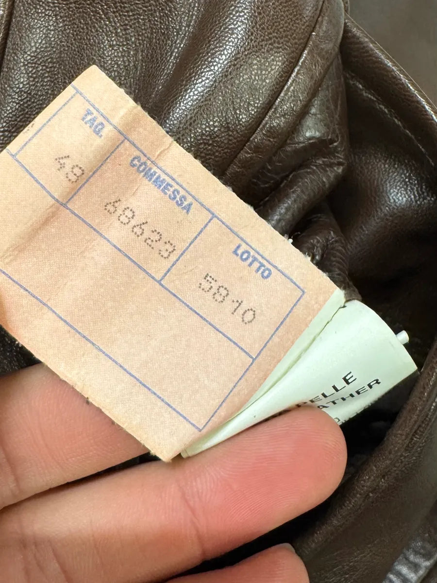 1990s Dolce & Gabbana Brown Leather Pant (S) 10