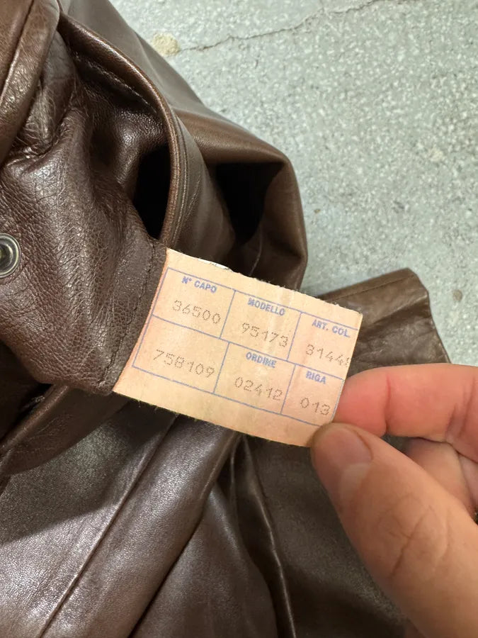 1990s Dolce & Gabbana Brown Leather Pant (S) 8