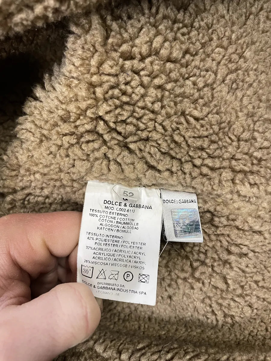 1990s Dolce & Gabbana Brown Long Shearling Jacket (L) 5