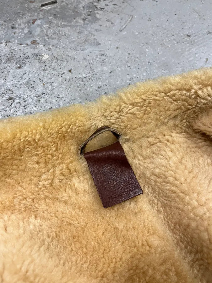 1990s Dolce & Gabbana Brown Shearling Leather Fur Jacket (M) 6