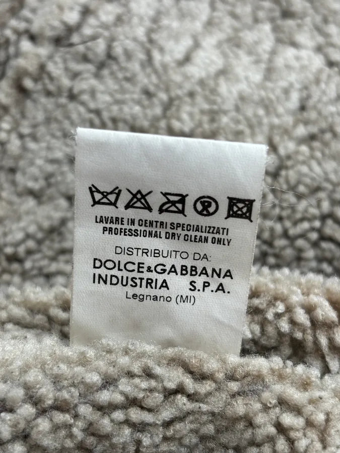 1990s Dolce & Gabbana Brown Shearling Leather Jacket qkpKJgV 15
