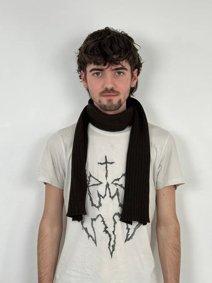 1990s Dolce & Gabbana Brown Wool Scarf AKKwCmU 1