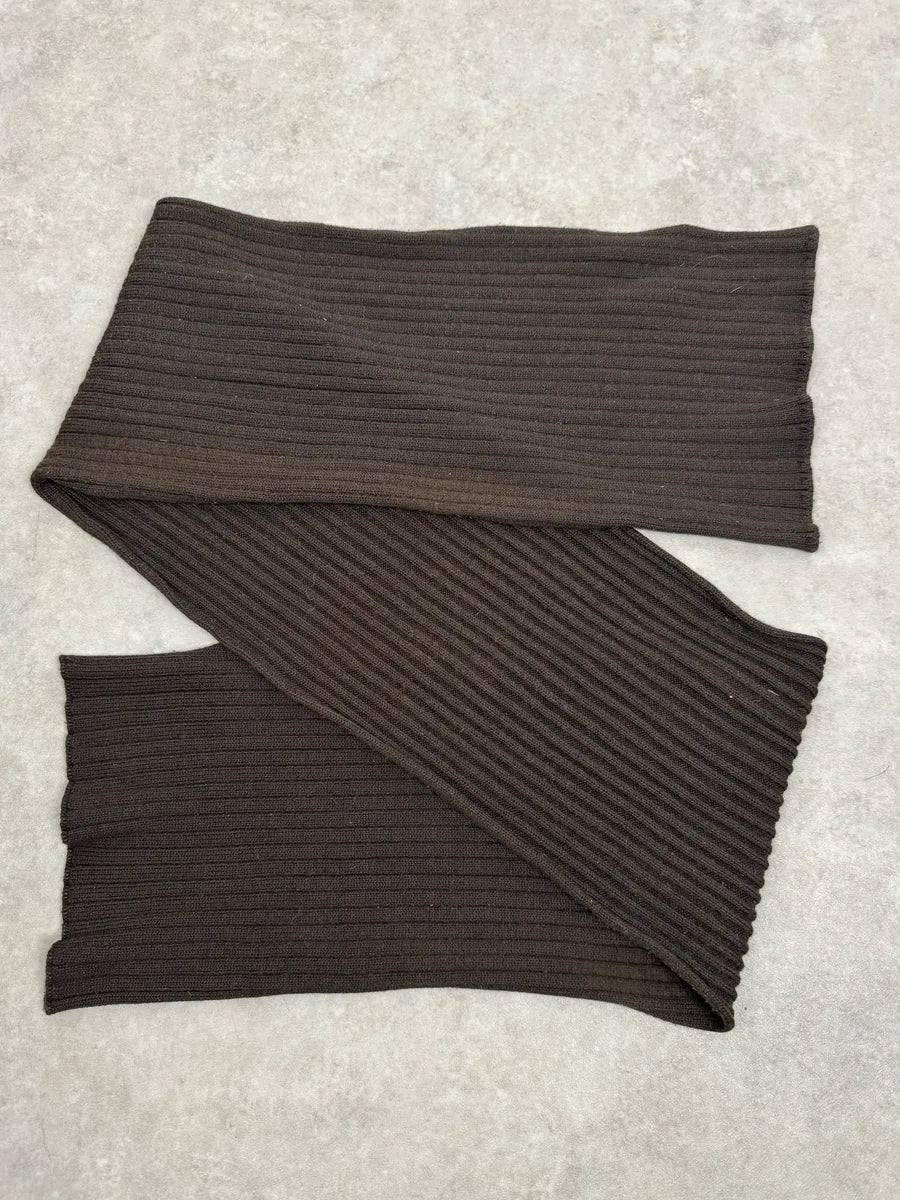 1990s Dolce & Gabbana Brown Wool Scarf AKKwCmU 3