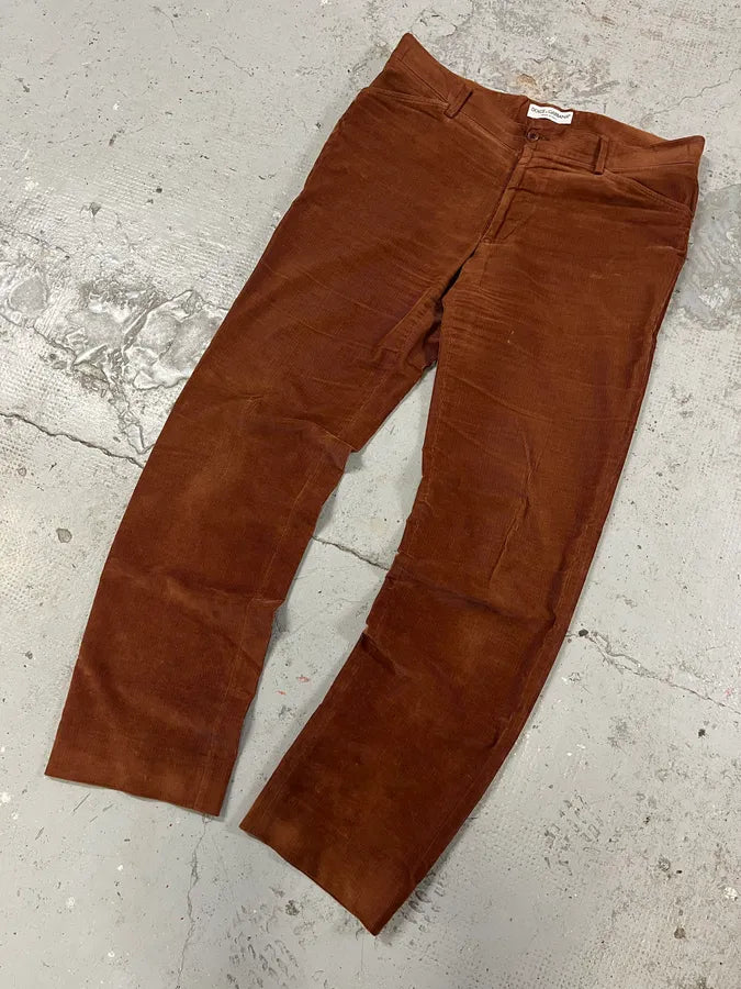 1990s Dolce & Gabbana Camel Velvet Pants mitRroF 2