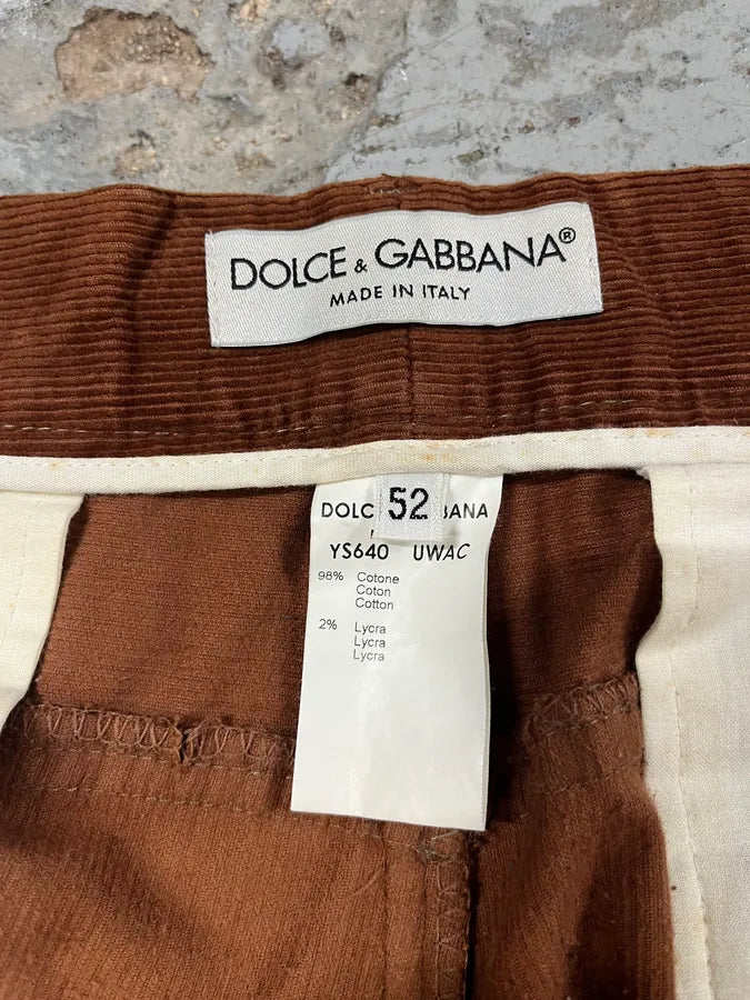 1990s Dolce & Gabbana Camel Velvet Pants mitRroF 5