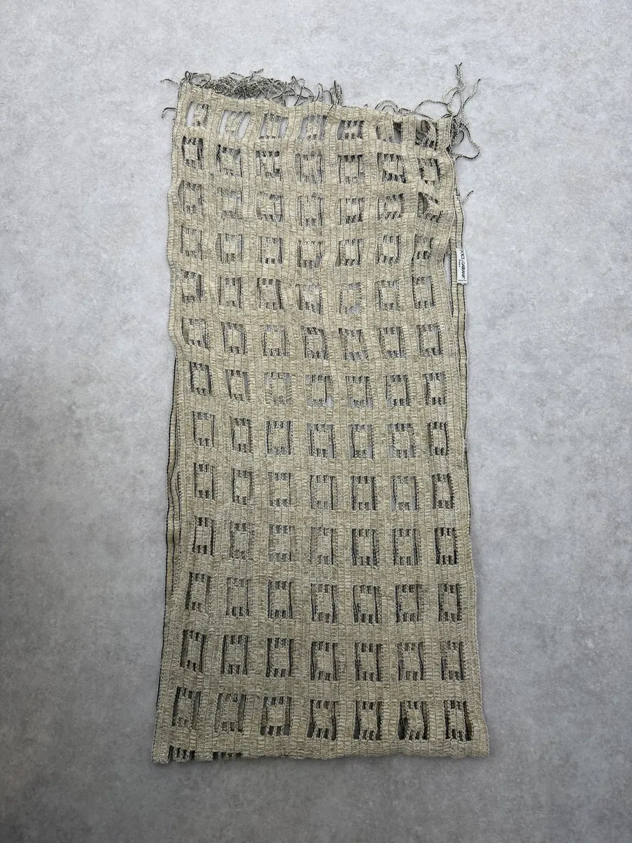 1990s Dolce & Gabbana Creamy Beige Fringe Scarf PgKWXvv 2