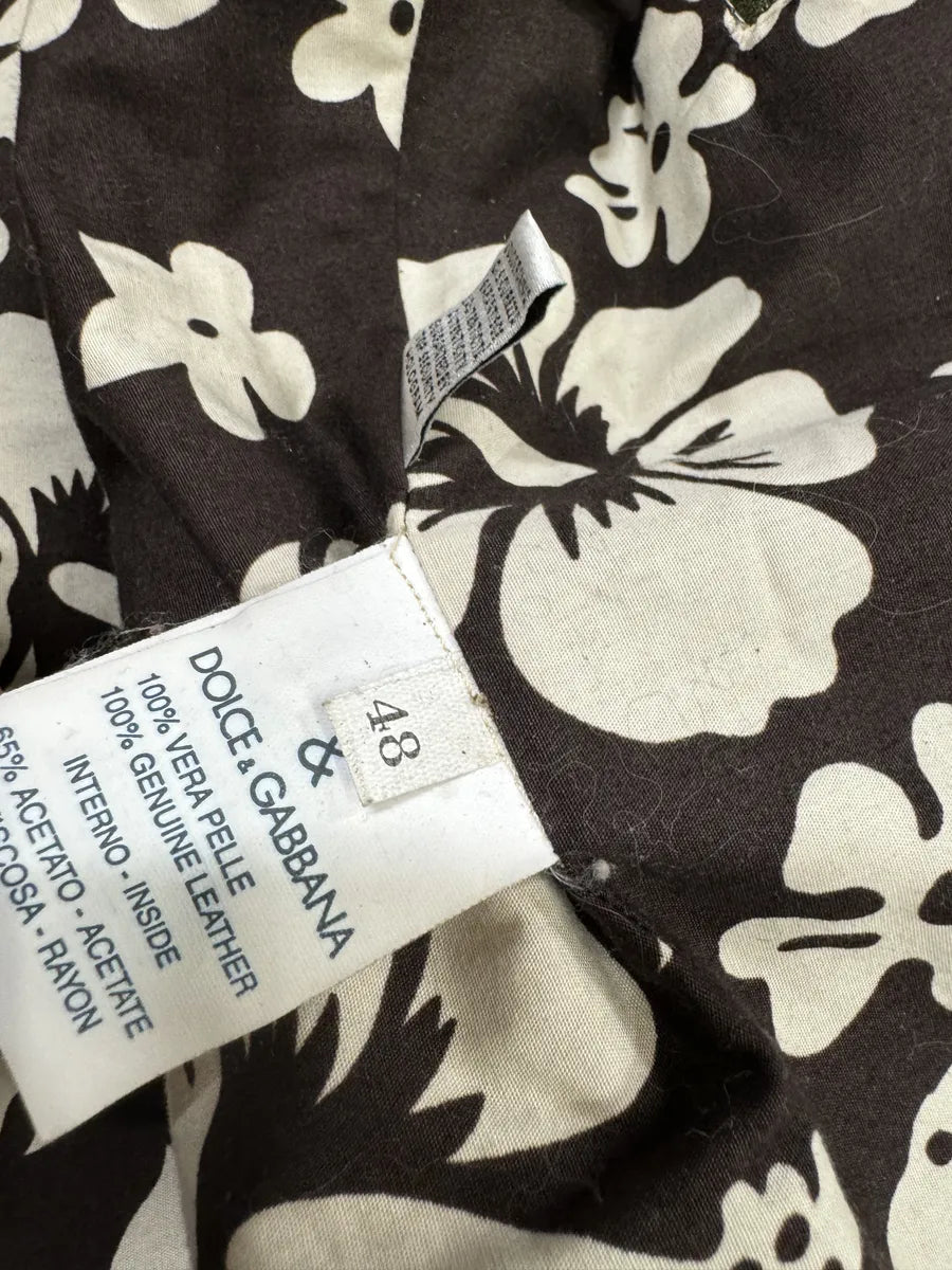 1990s Dolce & Gabbana Eroded Green Buttoned Leather Jacket thudFdI 7