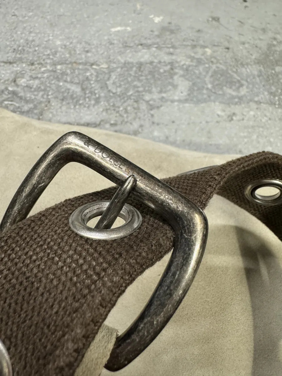 1990s Dolce & Gabbana Eyled Beige Suede Shoulder Bag (OS) nqMqIOG 10