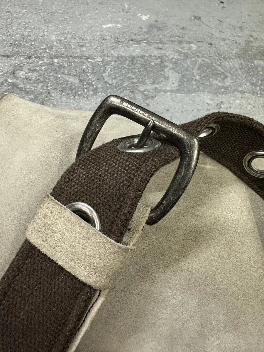 1990s Dolce & Gabbana Eyled Beige Suede Shoulder Bag (OS) nqMqIOG 11